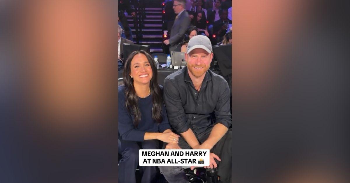 image of The couple smiled and waved to the camera.