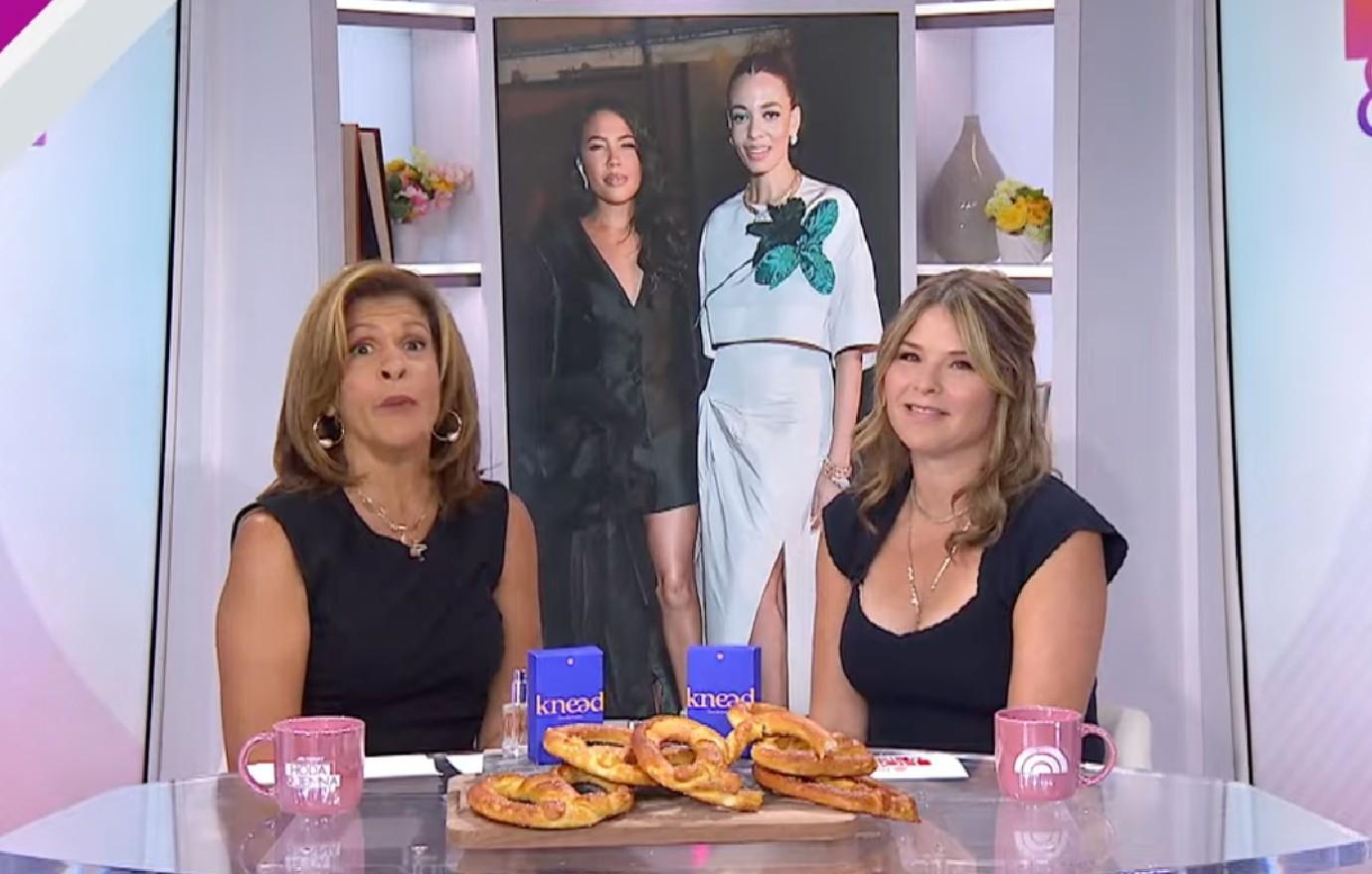 hoda kotb disgusted co host jenna bush hager rubbed pretzel body