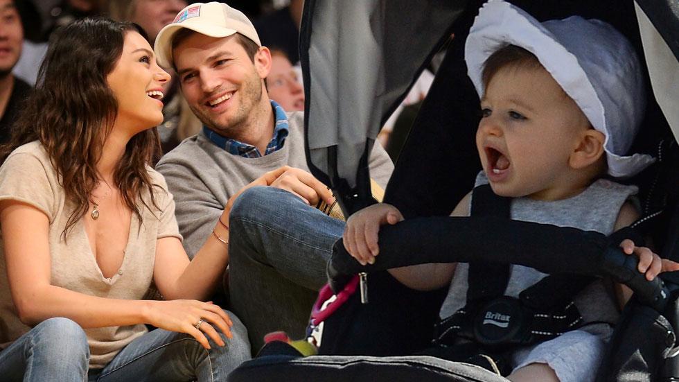 Ashton Kutcher and Mila Kunis' baby daughter Wyatt pictured