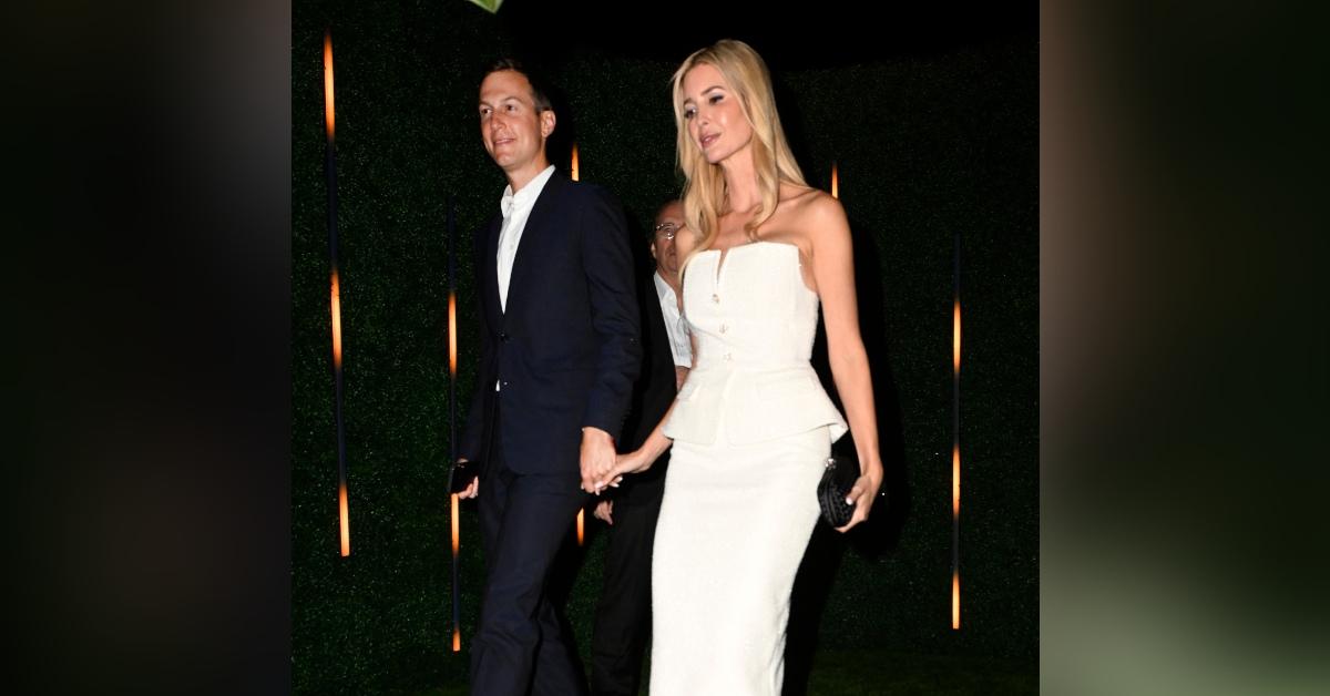 ivanka trump strapless white top skirt miami beach party jared kushner photos