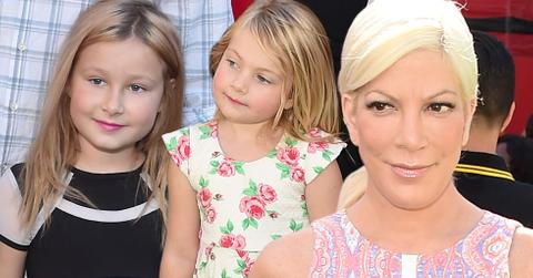 Tori spelling young daughters make up