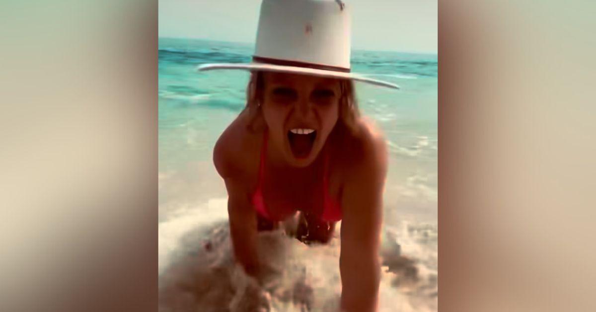 bikini clad britney spears gyrates her first time out in decades