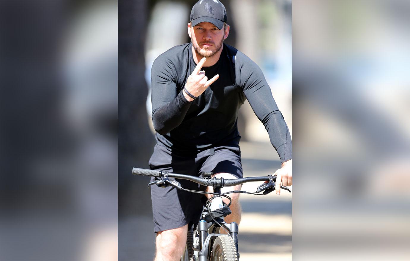 EXCLUSIVE: Chris Pratt out cycling with friend