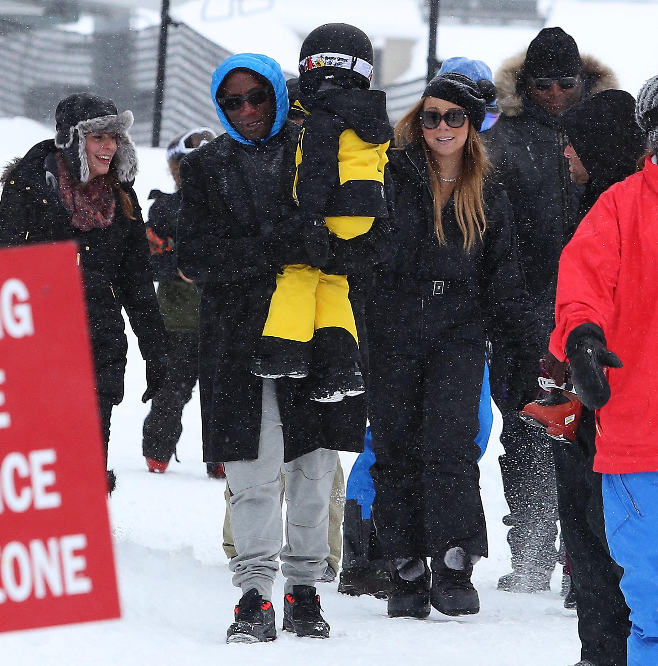 Mariah Carey hit the slopes in Aspen **NO DAILY MAIL SALES**