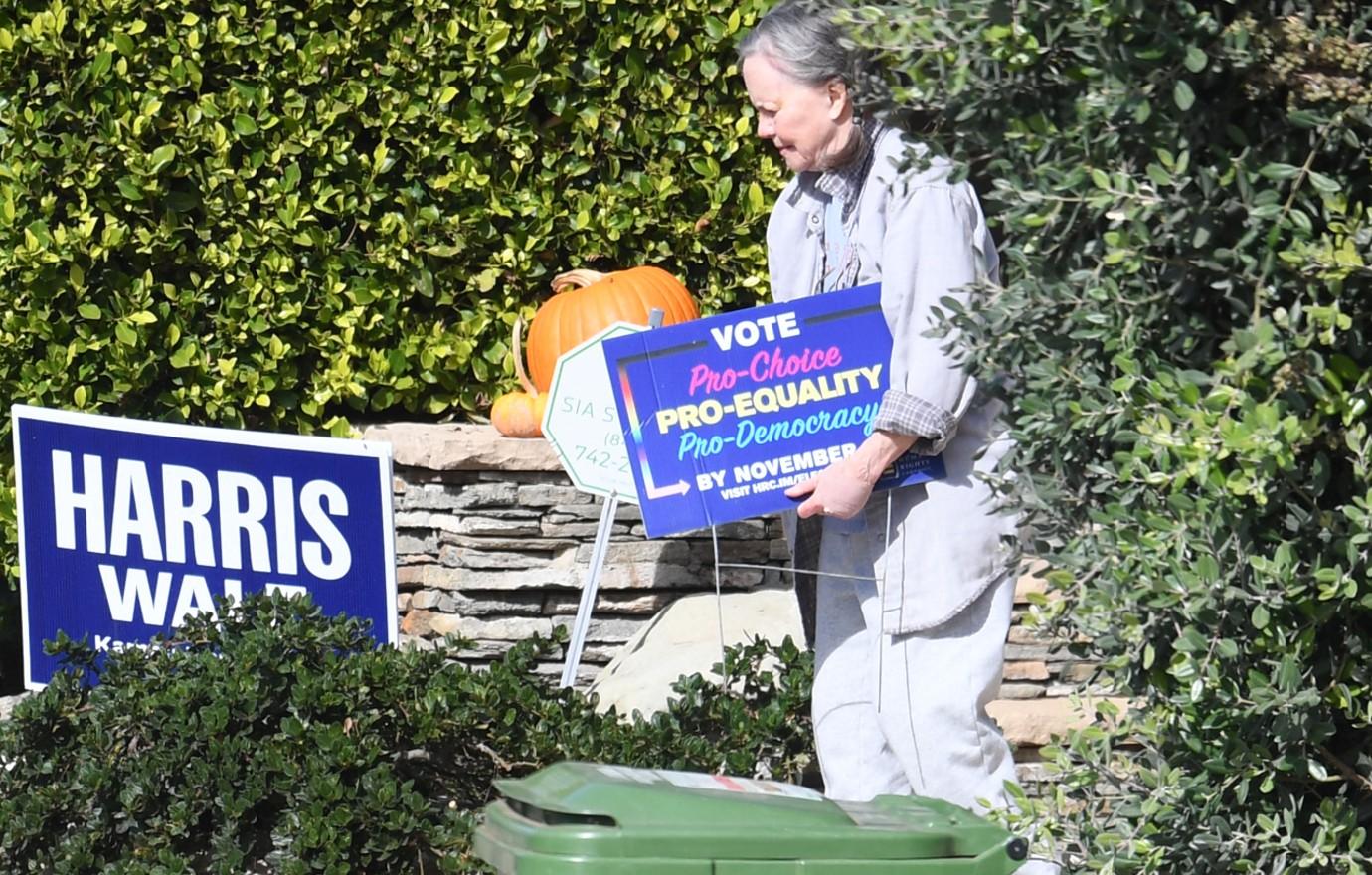 sally field trashes harris walz signs after trump victory ok