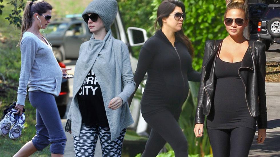 pregnant celebs work out gear