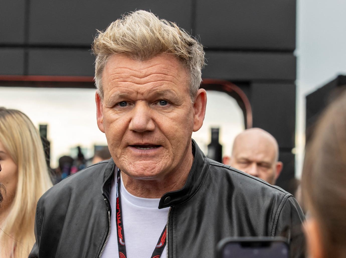 gordon ramsay bike accident underpants assistant embarrassed bruises