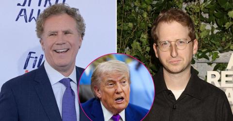 Composite photo of Will Ferrell, James Austin Johnson and Donald Trump.