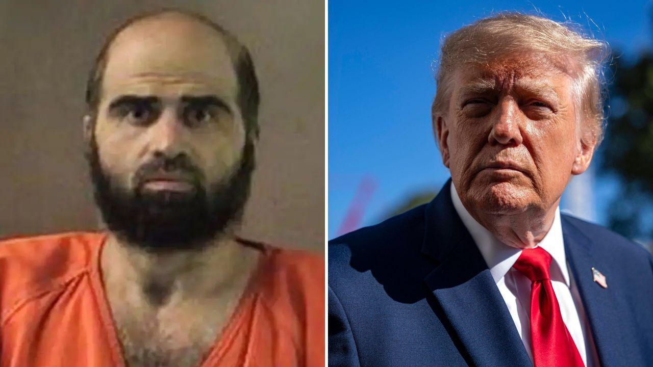 Split image of Nidal Hasan and Donald Trump