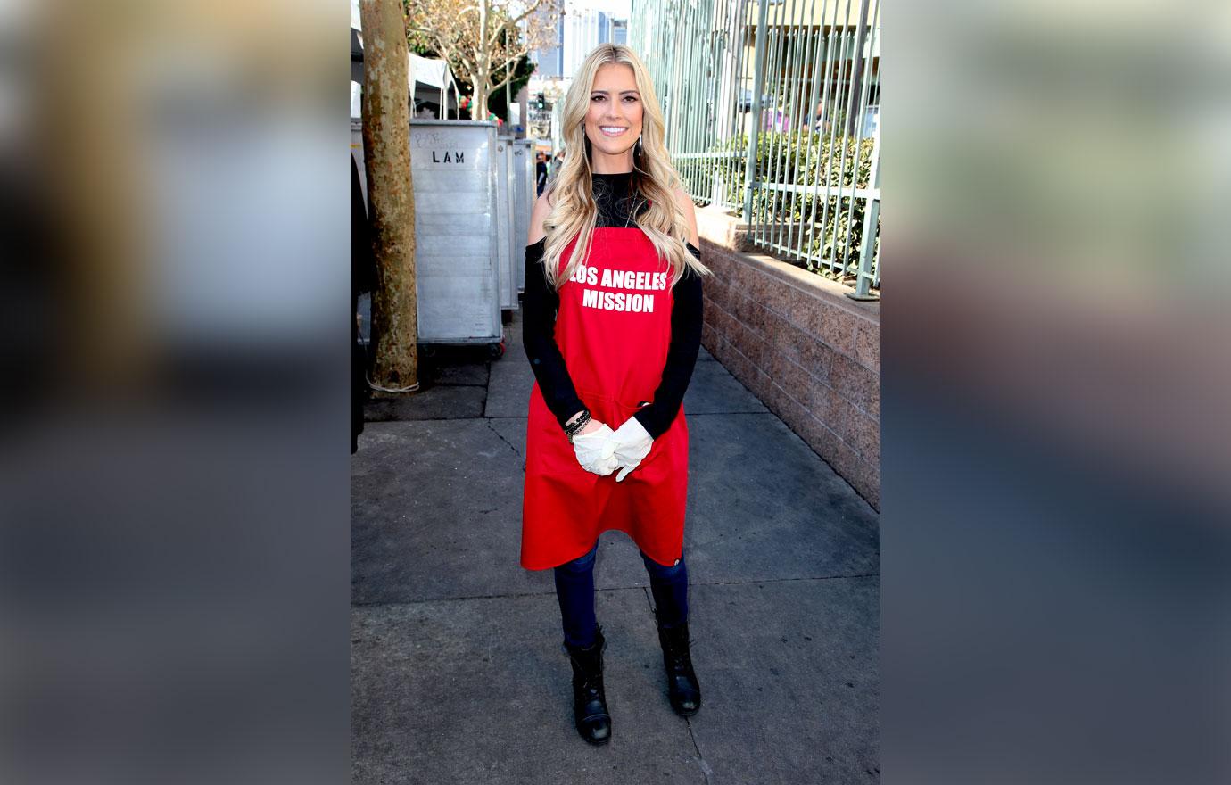 Christina Anstead Wearing Red Apron