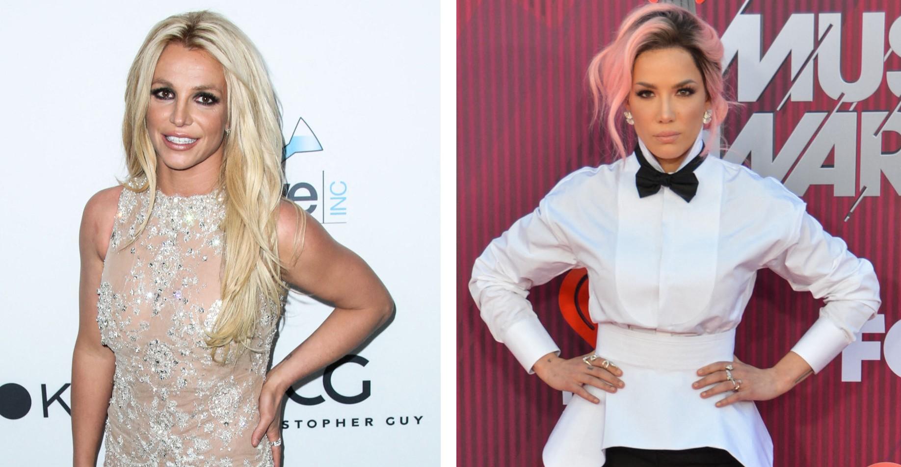 Composite photo of Britney Spears and Halsey. 