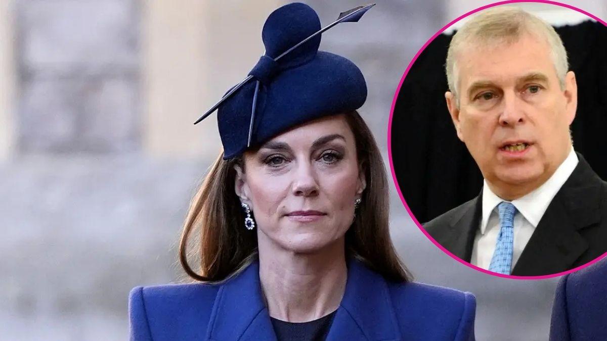 image of Kate middleton, inset of prince Andrew