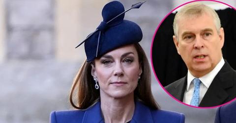 image of Kate middleton, inset of prince Andrew