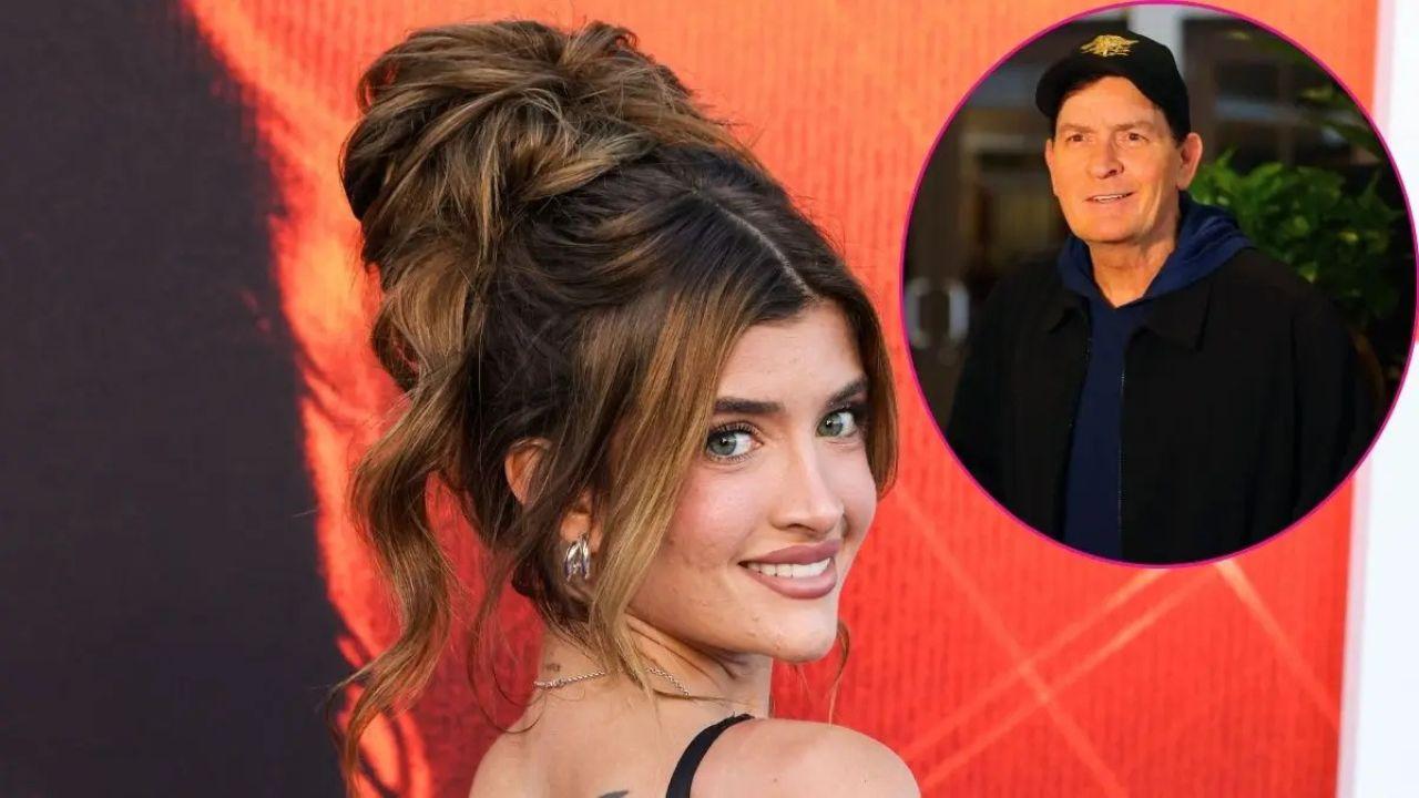 Split photo of Sami Sheen & Charlie Sheen