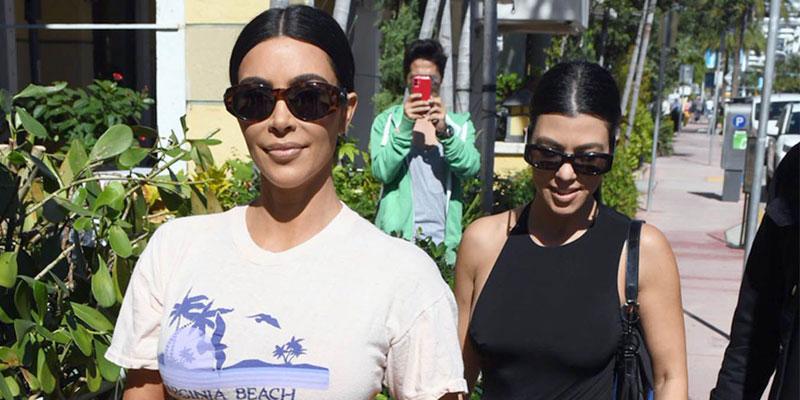 Kim & Kourtney Kardashian Out & About In Miami