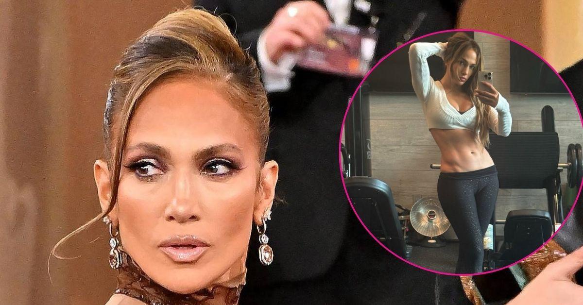 jennifer lopez abs gym photo