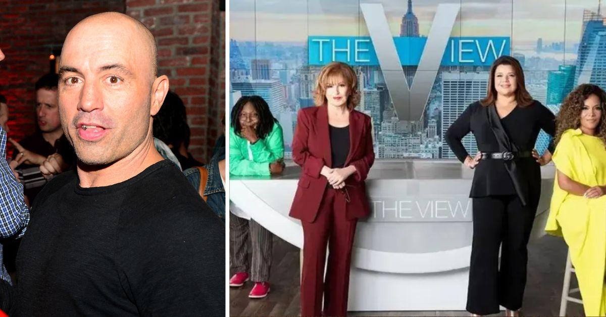 Composite photo of Joe Rogan and the hosts of 'The View'