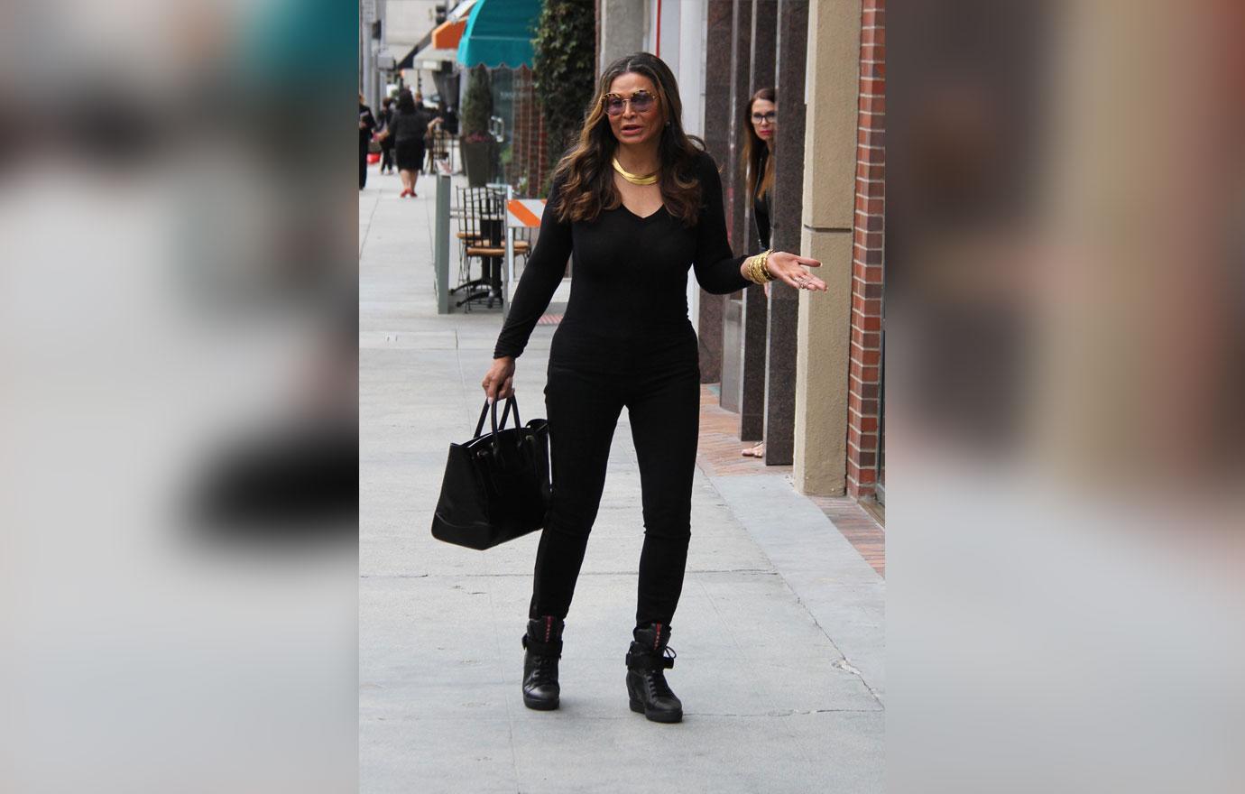 Tina Knowles gets her nails done in Beverly Hills