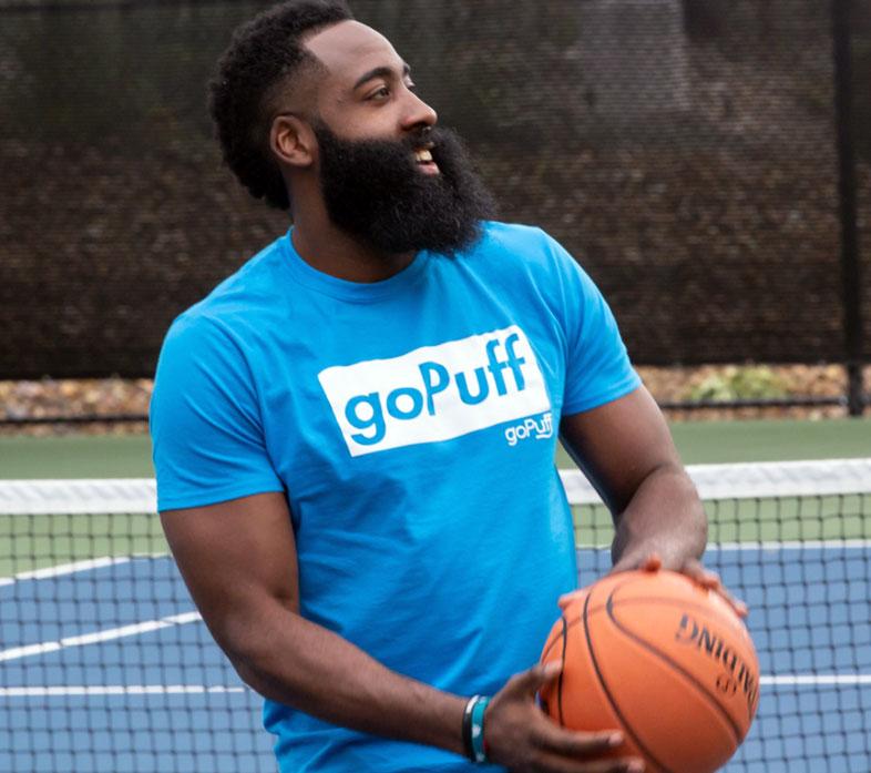 James Harden sported his goPuff t-shirt