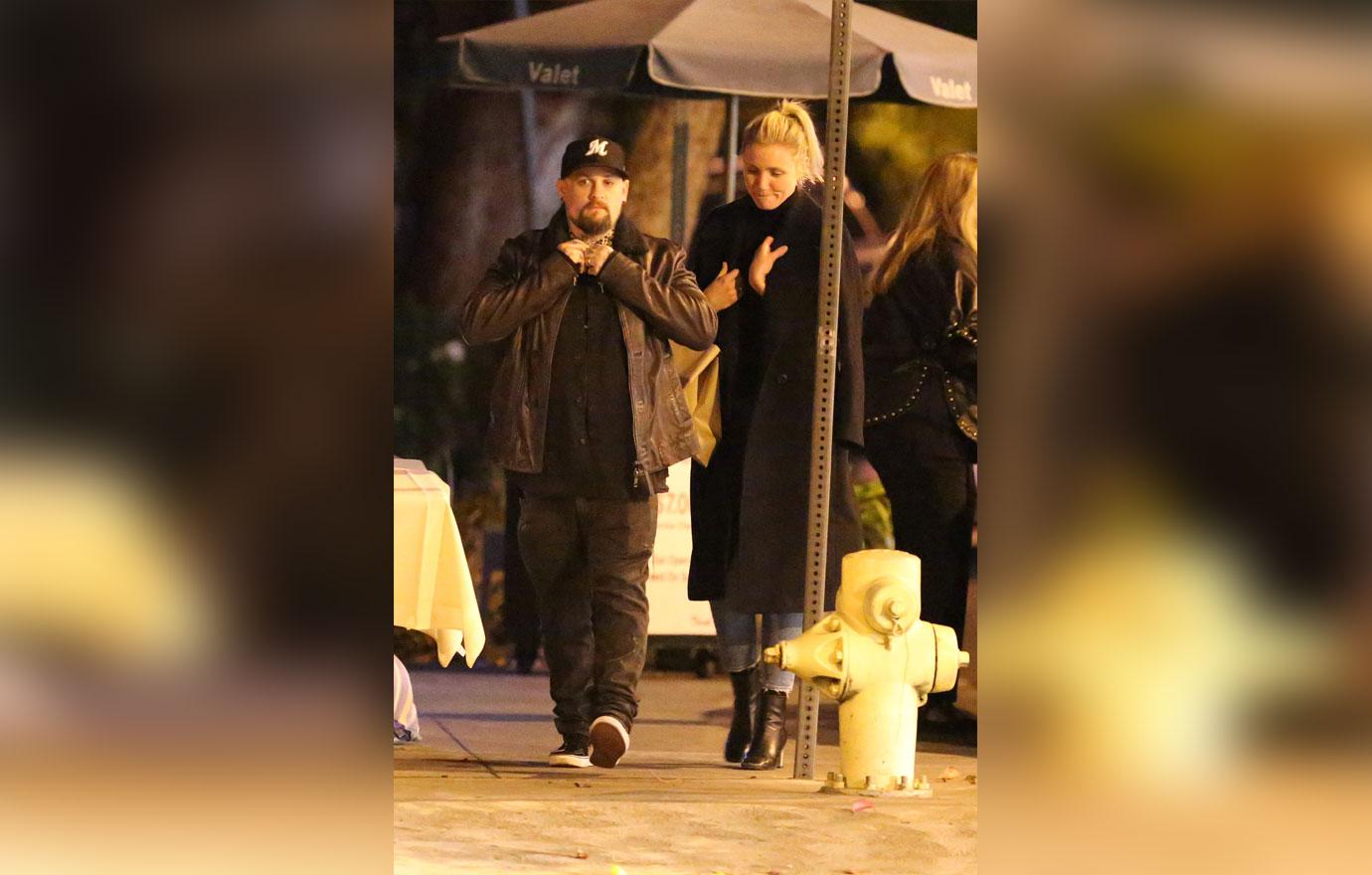 Cameron Diaz and Benji Madden are seen leaving Il Piccolino restaurant after having dinner with friends