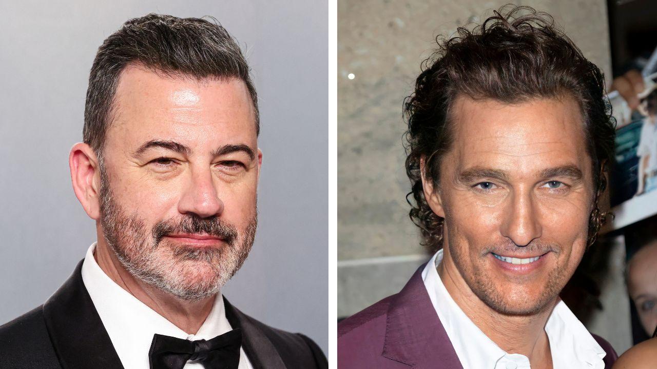 Image of Jimmy Kimmel and Matthew McConaughey got up close and personal.