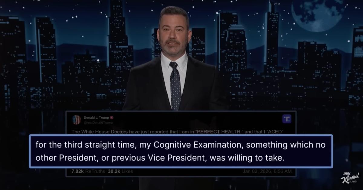 Photo of Jimmy Kimmel joked that the cognitive exam Donald Trump bragged about acing is like 'the maze on the back of a box of Captain Crunch.'