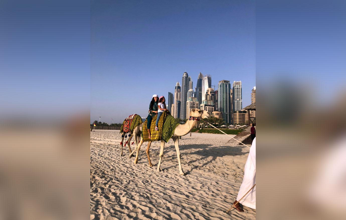 EXCLUSIVE: Farrah Abraham and her daughter Sophia living it up in Dubai, Farrah and her daughter ventured out for a camel ride before relaxing at the pool at Pallazo Versace Hotel