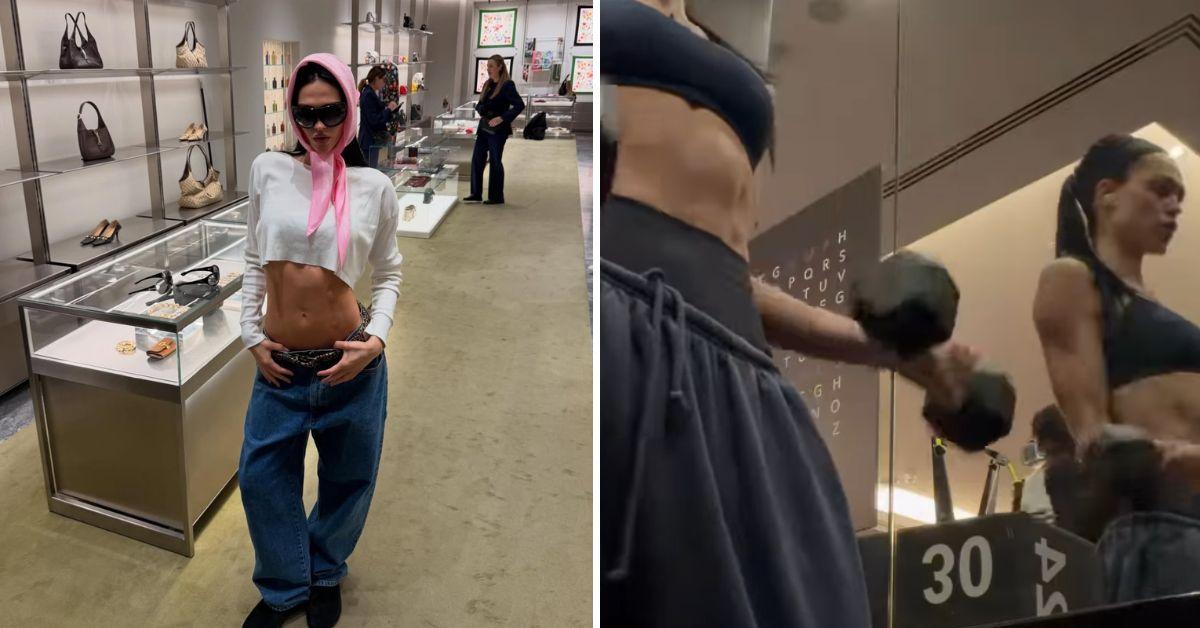 image of The model showed off her toned body and style.