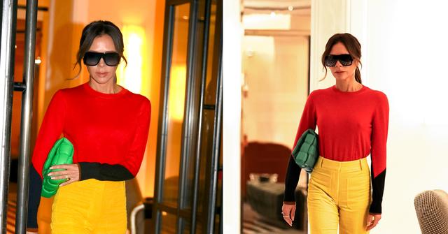 victoria beckham leaving nyc hotel