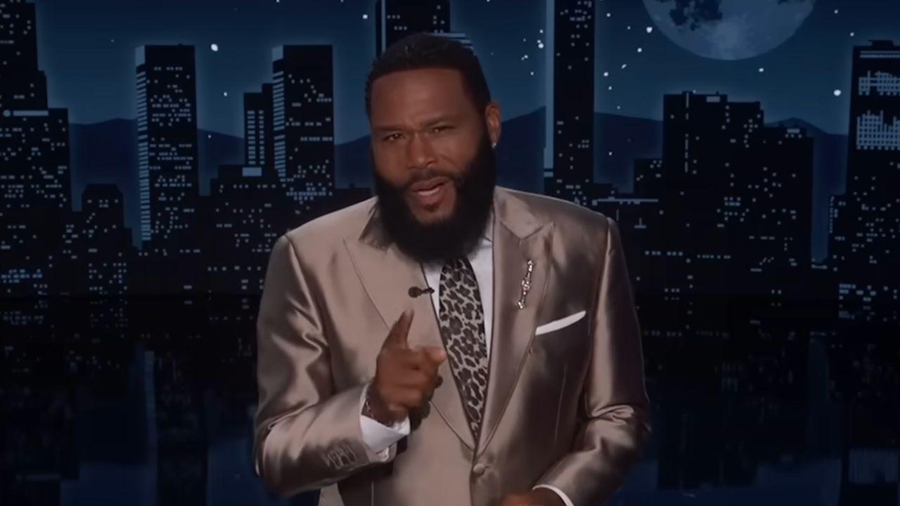 Image of Anthony Anderson questioned the president’s unusual hairstyle during his ‘Jimmy Kimmel Live!’ monologue.