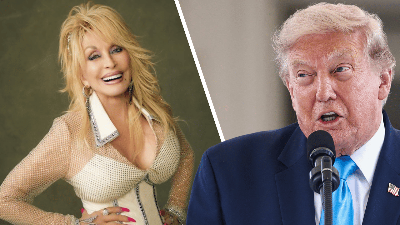 Composite photo of Dolly Parton and Donald Trump.