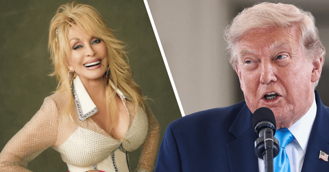 Composite photo of Dolly Parton and Donald Trump.
