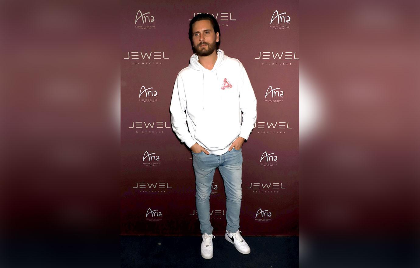 Scott Disick Wearing White Hoodie