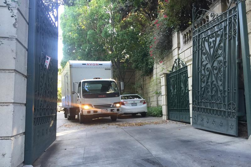 *EXCLUSIVE* A moving truck arrives at Johnny Depp&#8217;s house