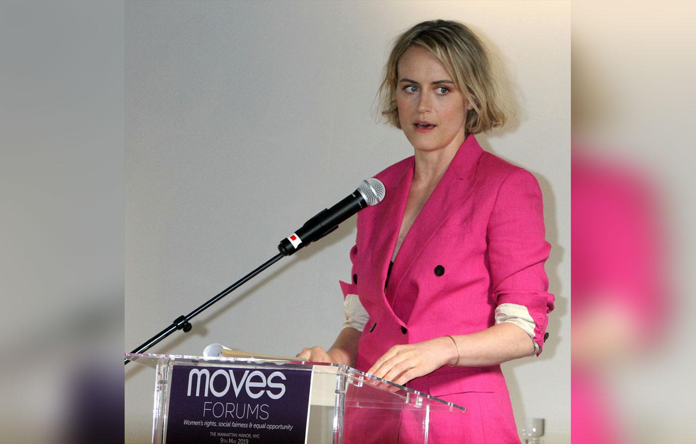 taylor schilling pink suit