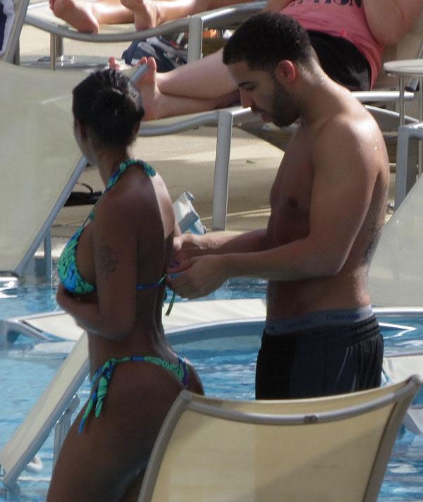 Drake Hugs And Cuddles Mystery Woman At Pool While Relaxing In