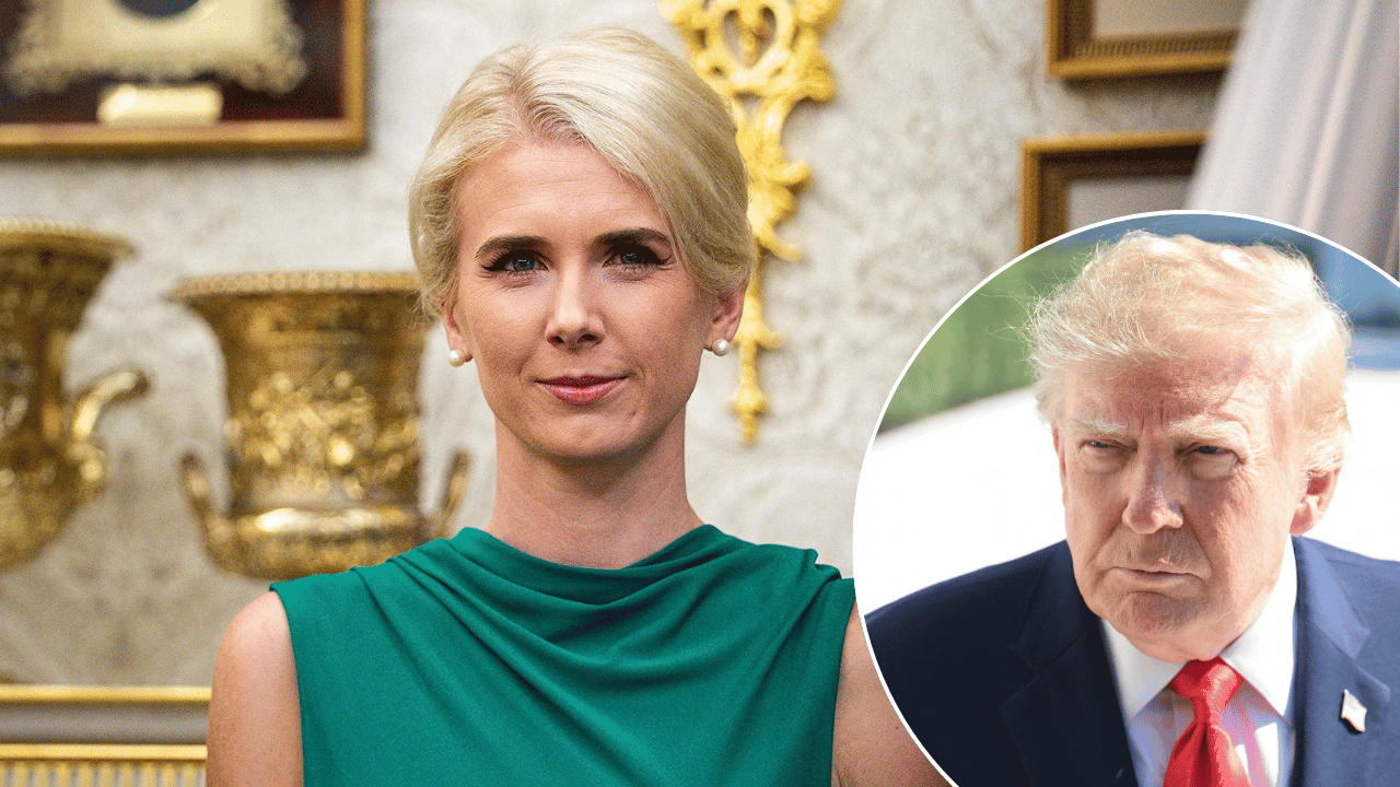 photo of Natalie Harp corrected Donald Trump about the timing of a meeting in front of the media.
