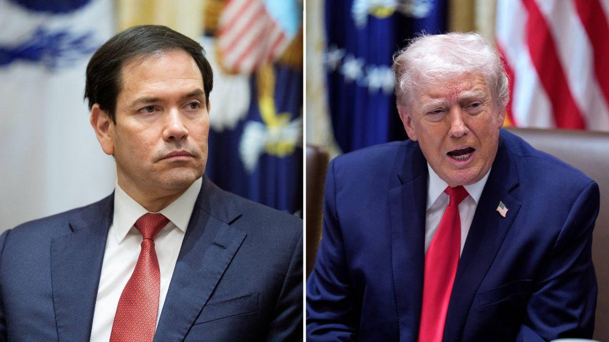 Split photo of Marco Rubio & Donald Trump