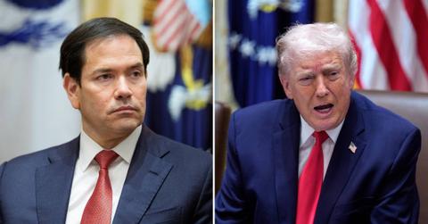 Split photo of Marco Rubio & Donald Trump
