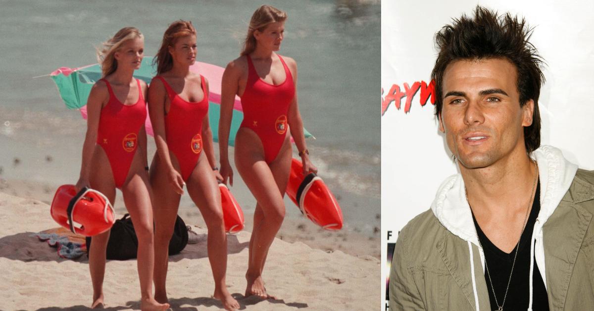 Throwback photo of 'Baywatch' stars on set and a picture of Jeremy Jackson.