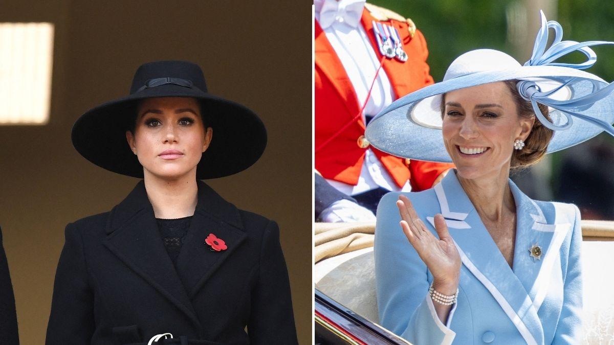 image split of Kate middleton and meghan markle