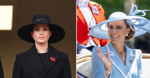 image split of Kate middleton and meghan markle