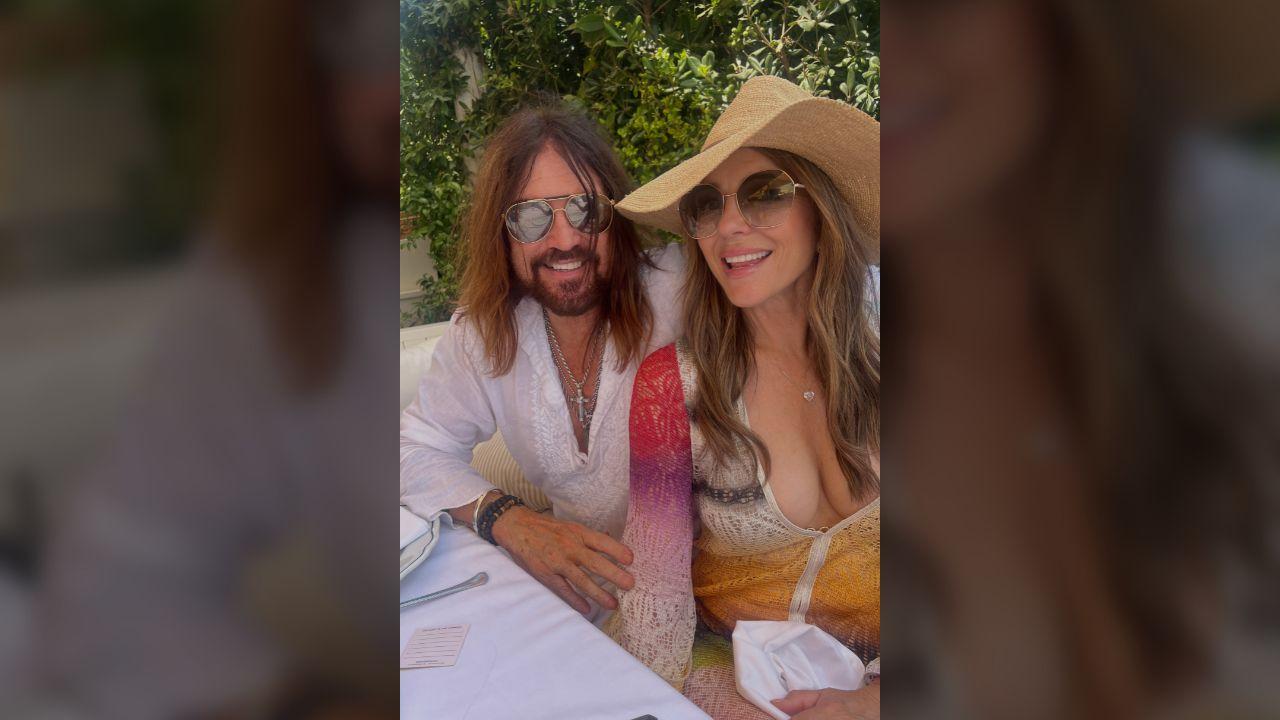 image of Elizabeth Hurley gave a glimpse into her romance with boyfriend Billy Ray Cyrus.