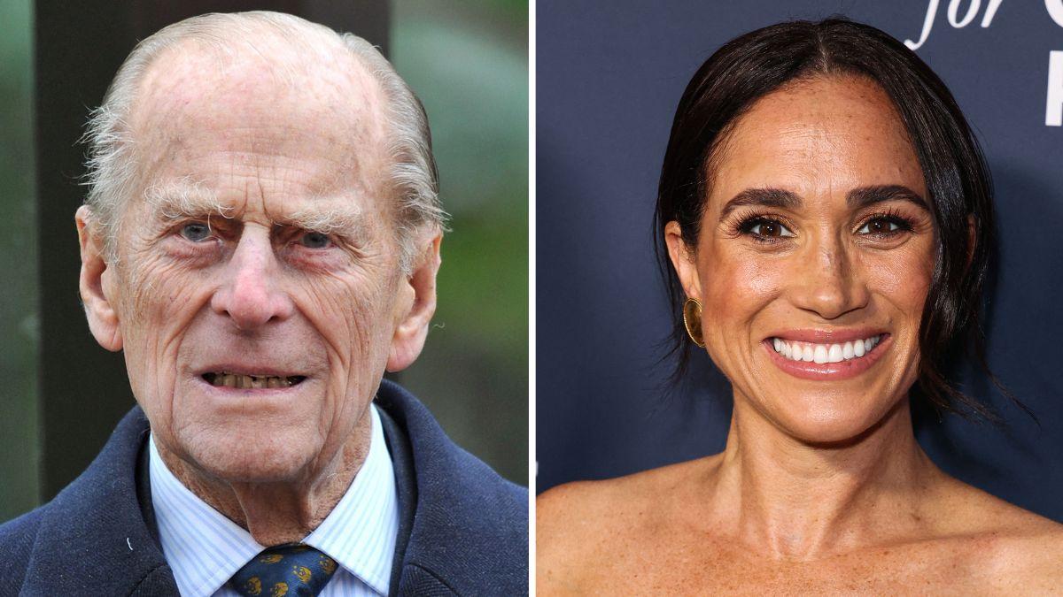 Split photo of Prince Philip and Meghan Markle.