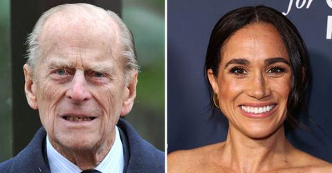 Split photo of Prince Philip and Meghan Markle.