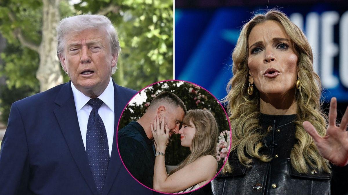 Composite photo of Donald Trump, Megyn Kelly, Travis Kelce and Taylor Swift.