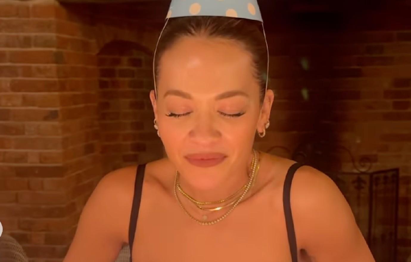 rita ora stuns see through gown poses th birthday celebration photos