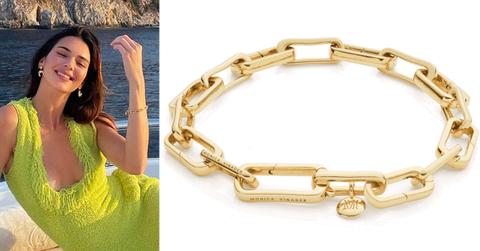 kendall jenner monica vinader gold link charm bracelet shop