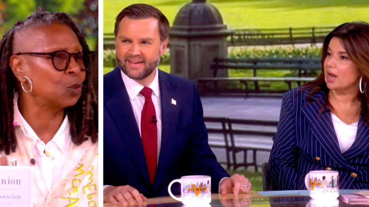 Composite photo of Whoopi Goldberg, J.D. Vance and Ana Navarro