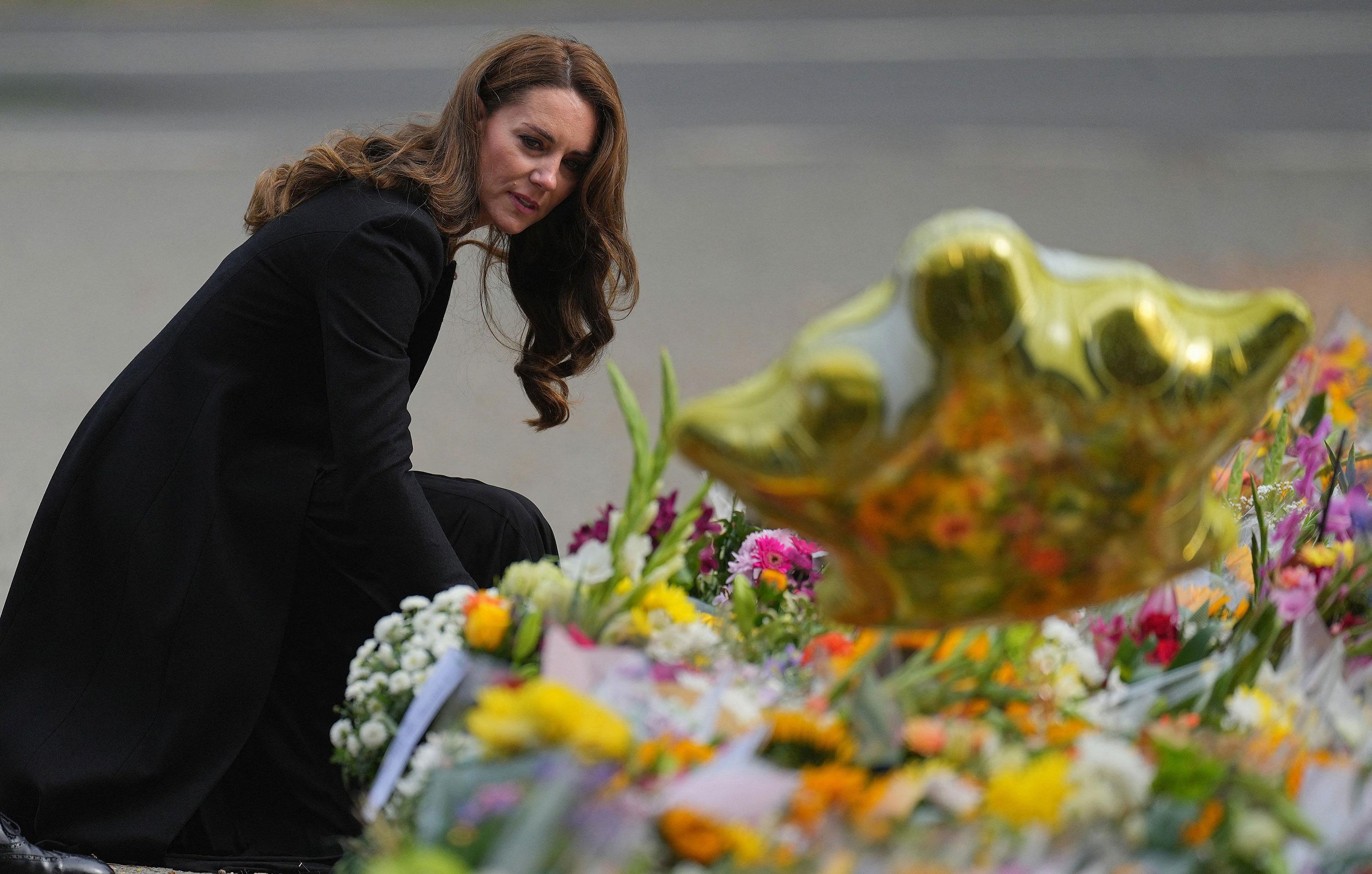 the prince and princess of wales view flowers at sandringham